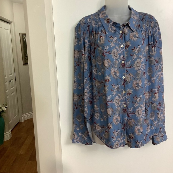 Like NEW: Veronica Beard Semi-Sheer Flowy Blouse Shirt Sz 12 - Picture 1 of 13